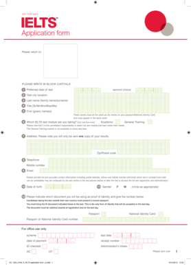 IELTS Application Form