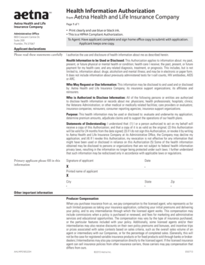 Aetna Health Information Authorization