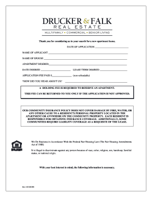 Residential Rental Application Form
