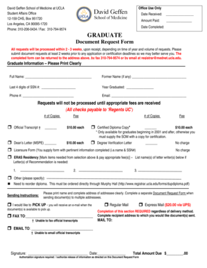 Graduate Document Request Form