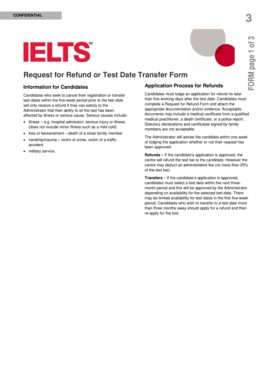 Request for Refund or Test Date Transfer Form