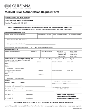 Medical Prior Authorization Request Form
