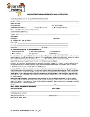 Medical records request form pdf - MCP Medical Records Request Form - Meade County Pediatrics