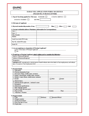 travel form to mauritius