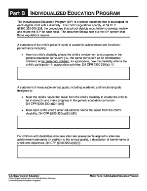 Individualized Education Program (IEP) Form