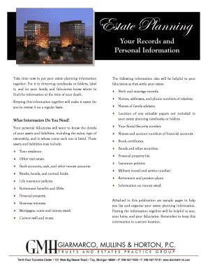 Estate Planning Information Form