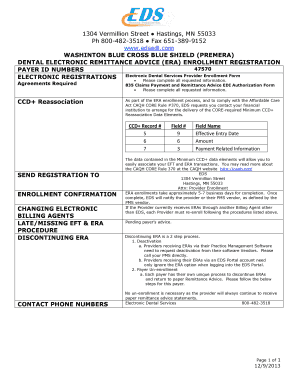 Dental Electronic Remittance Advice Enrollment Form