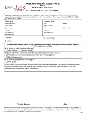 EIC Xalkori Prior Authorization Request Form