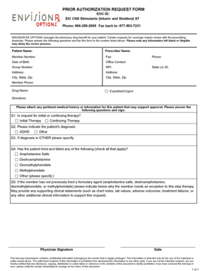 Prior Authorization Request Form