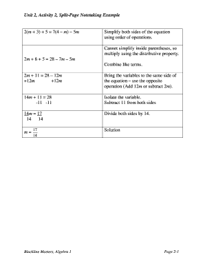 Algebra 1 Worksheets