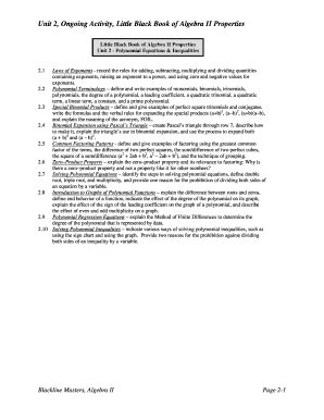 Algebra II Polynomial Equations Worksheet