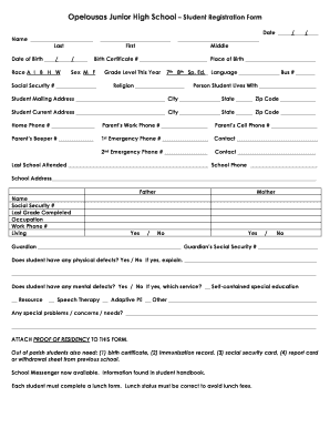 opelousas junior registration form