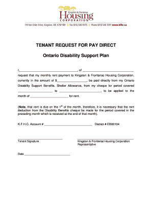 Tenant Request for Pay Direct