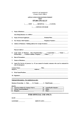New Mexico Business Permit Application