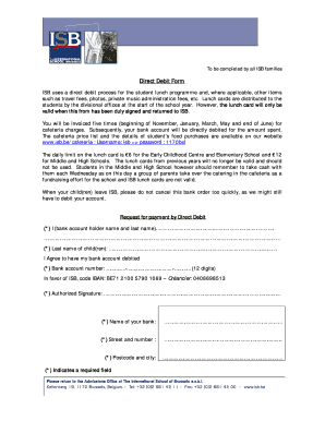 ISB Direct Debit Form