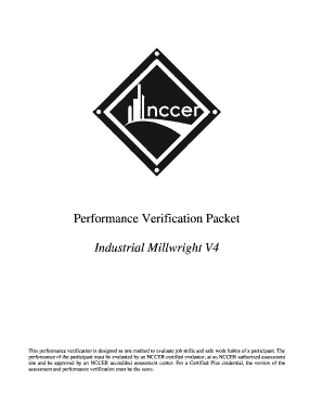 Industrial Millwright Performance Verification Form