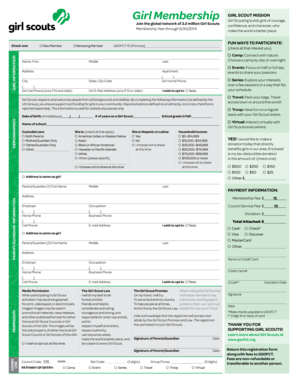 Girl Scout Membership Application