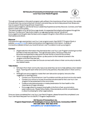 Girl Scouts Love Your Liver Patch Program