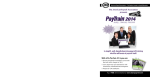 PayTrain 2014 Payroll Training Program