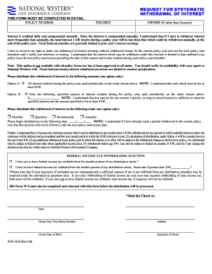 Annuity Interest Withdrawal Form