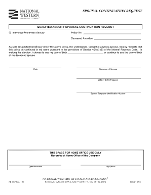 Spousal Continuation Request Form