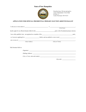 New Hampshire Absentee Ballot Application