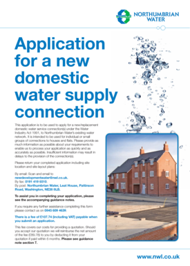 Domestic Water Supply Connection Application