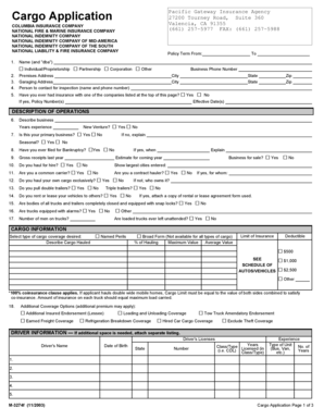 Cargo Insurance Application