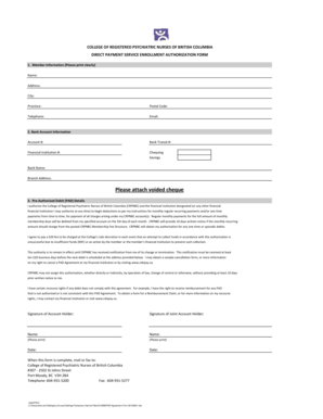 CRPNBC Direct Payment Service Enrollment Authorization Form