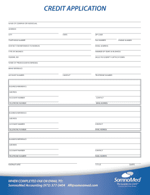 Credit Application Form