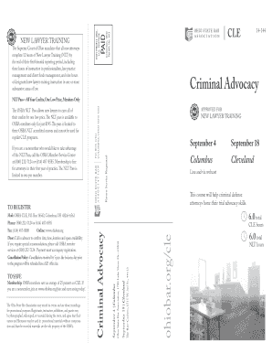 Ohio New Lawyer Training Registration Form