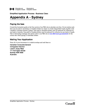 Canada Business Class Immigration Application