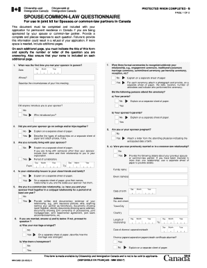 Spouse Common-Law Questionnaire