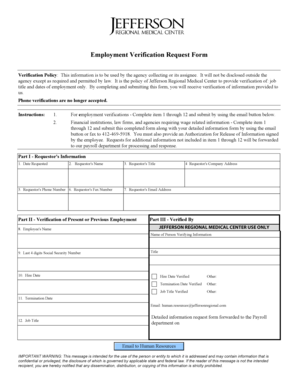 Employment Verification Request Form