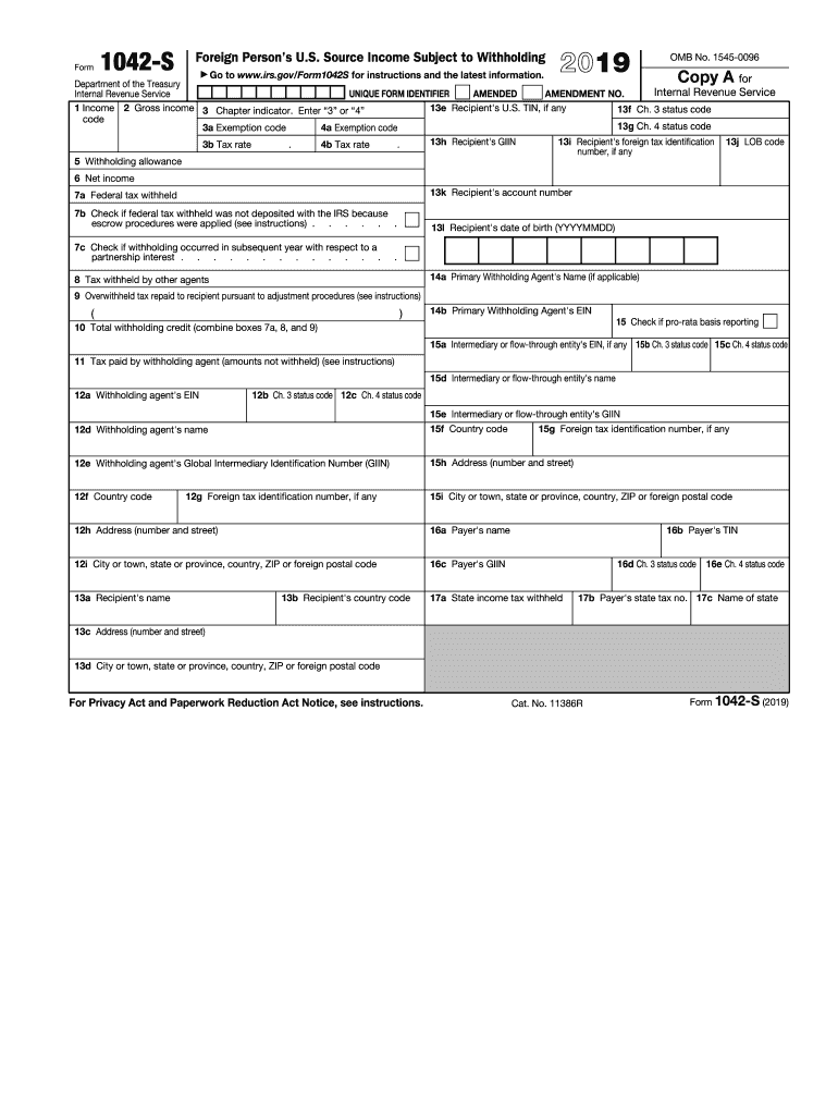 form 1042 Preview on Page 1.