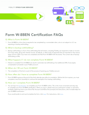 Form W-8BEN Certification FAQs - Fidelity NetBenefits