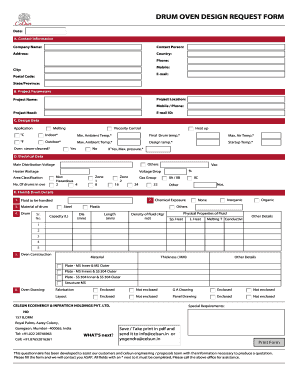 Drum Oven Design Request Form