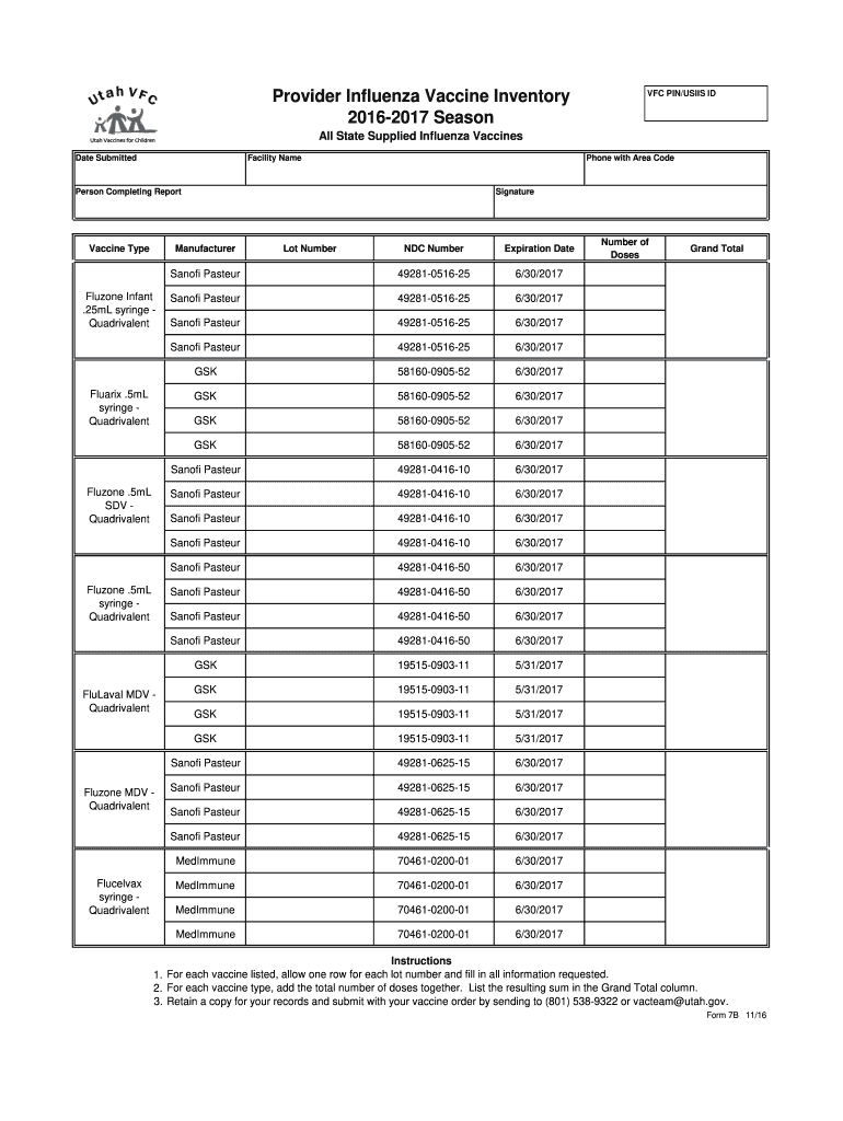 2016 2023 UT VFC Form 7B Fill Online Printable Fillable Blank 