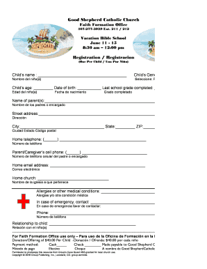 Fillable Online Shipwrecked VBS Registration Form bilingual Fax Email ...