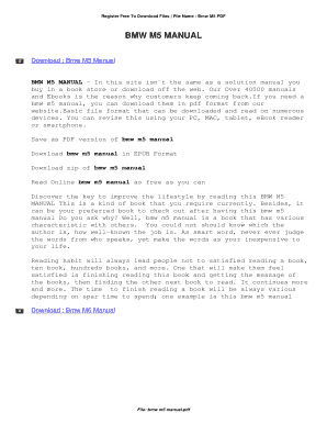 Bmw M5 Manual. Bmw M5 Manual