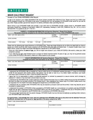 MINOR CHILD PROXY REQUEST