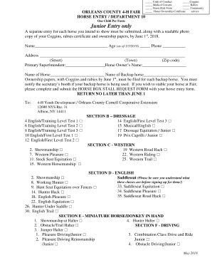 One Child Per Form Junior Entry only