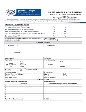 Learnership Application Form
