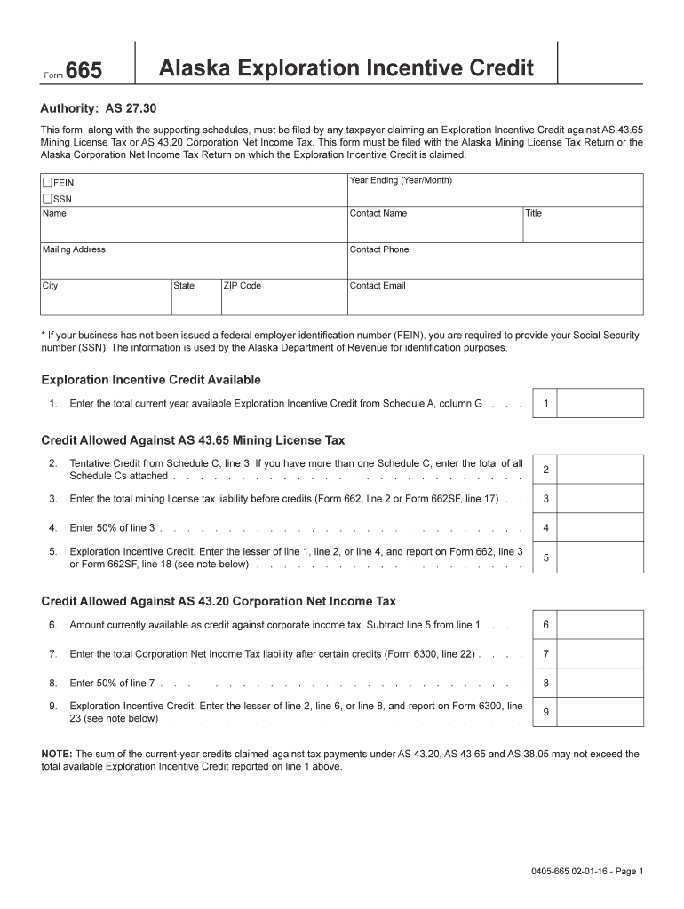 ak form 665 Preview on Page 1