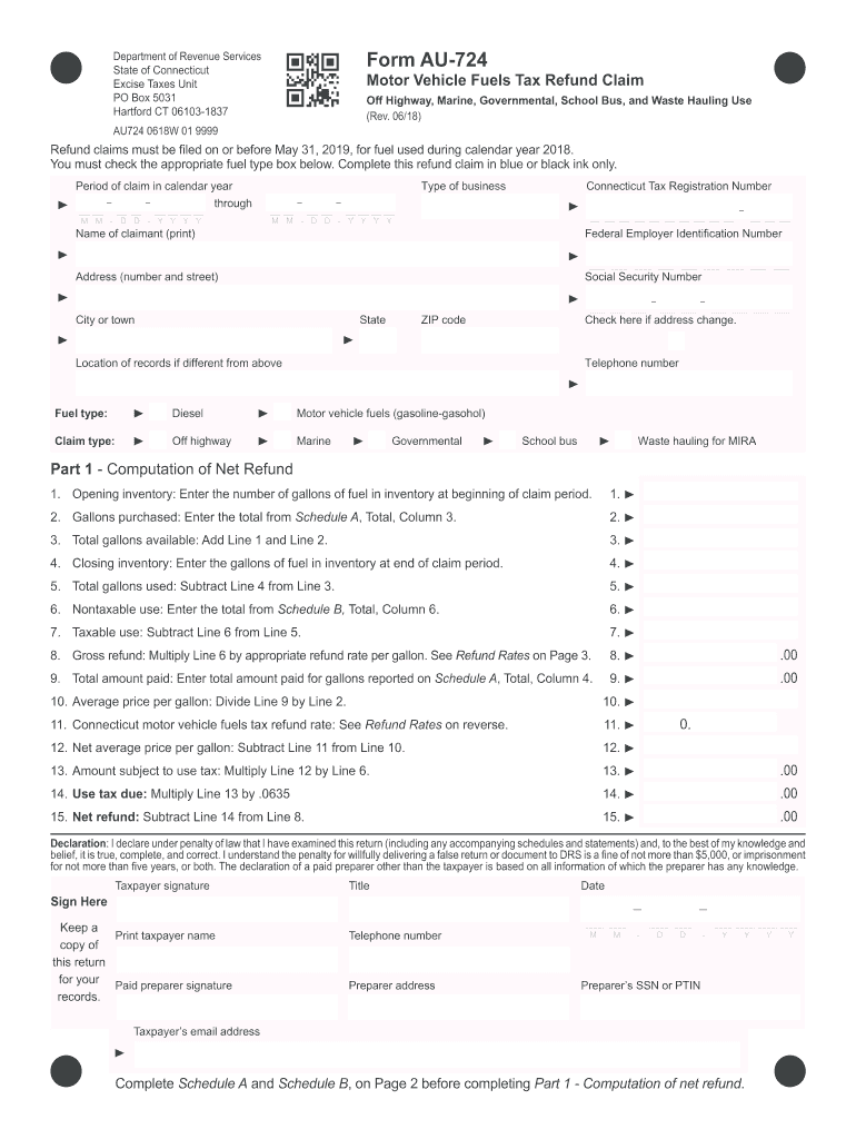 20182020 Form CT AU724 Fill Online, Printable, Fillable, Blank