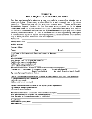 SSBCI REQUISITION AND REPORT FORM