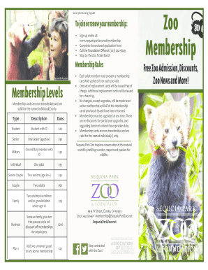 Membership Brochure Price Update 2-2018 - Sequoia Park Zoo