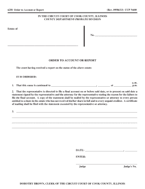 Fillable Online CCP 0600 13-09-06 - Cook County Clerk of the Circuit ...