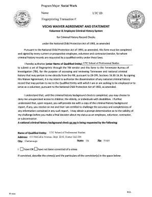 VECHS Waiver Agreement and Statement