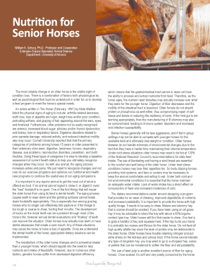 Nutrition for Senior Horses - University of Arizona